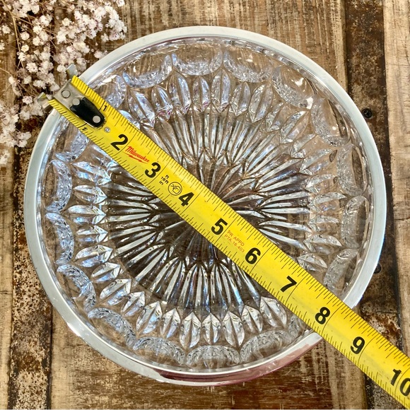 Vintage Glass Serving Bowl With Silver Plated Rim - Picture 13 of 14